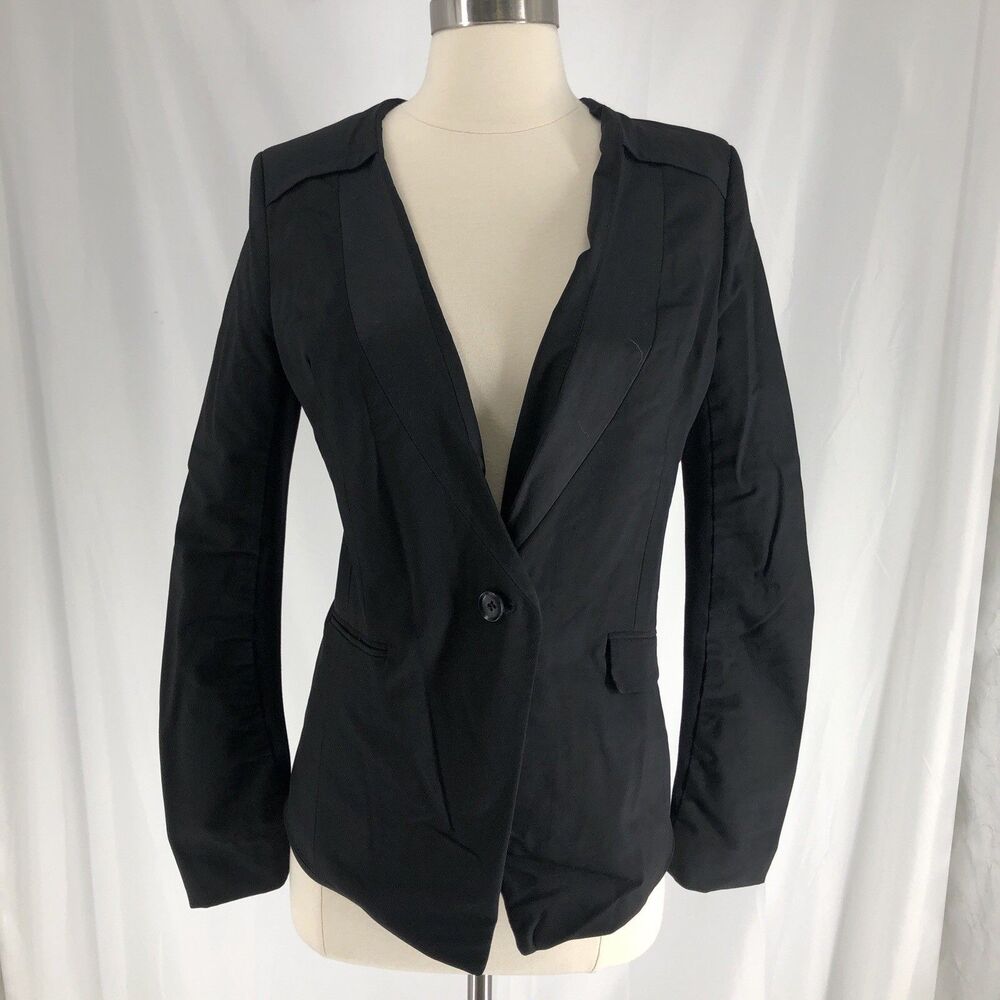 BCBG Max Azria Black Blazer Jacket Women’s Medium Tailored Career Stretch